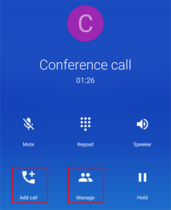 Add or manage callers on conference call