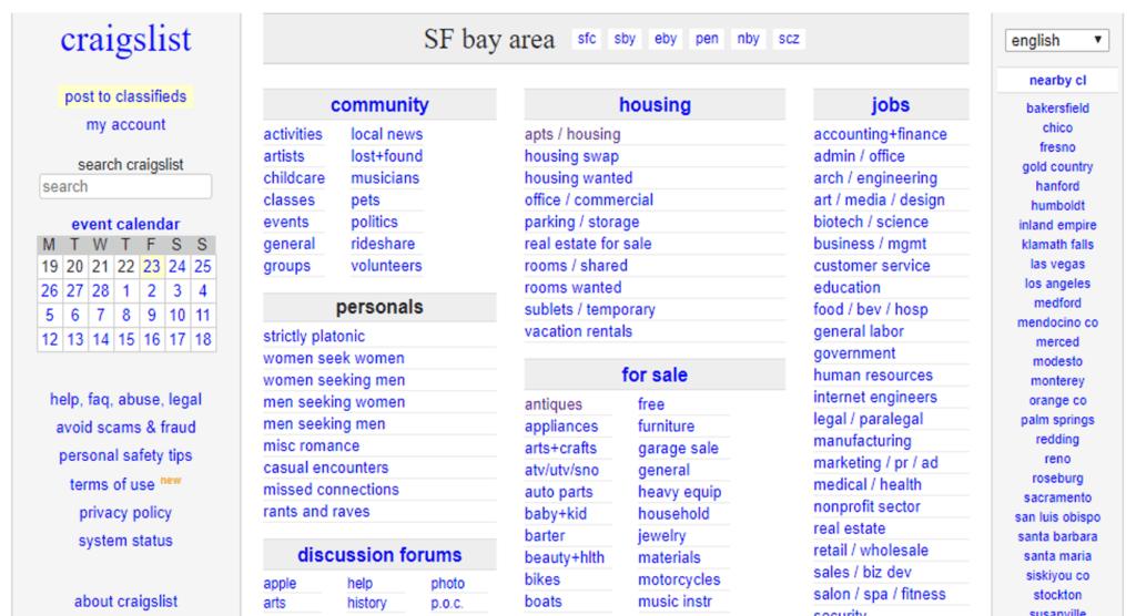 Craigslist website