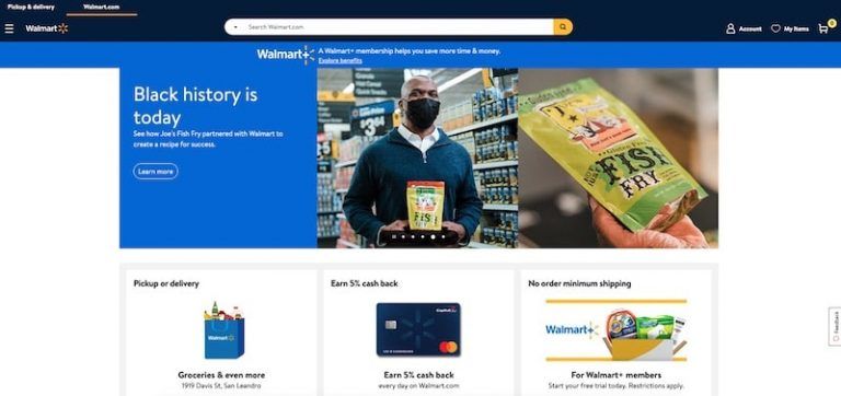 Walmart homepage