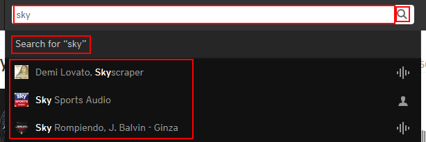 The SoundCloud search bar