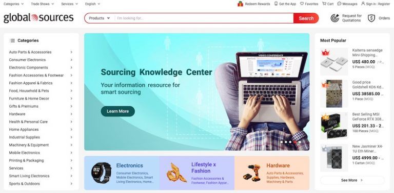 Global Sources homepage