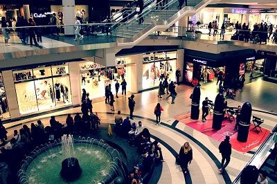 Interior of a large mall