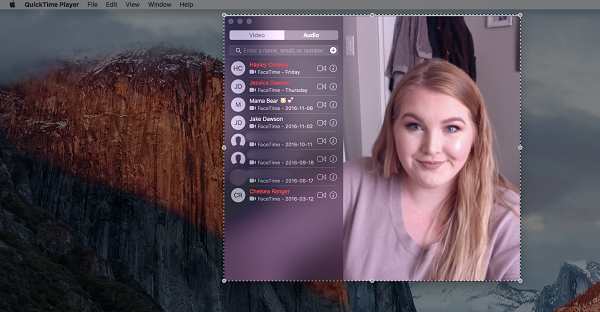 Choose screen area to record