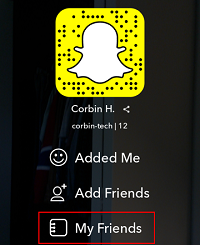 View Snapchat friends list