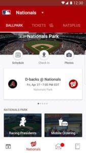 MLB ballpark app