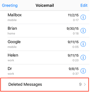 View deleted voicemail messages