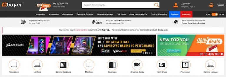 Ebuyer homepage