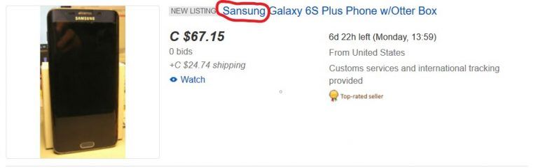 A misspelled listing on eBay