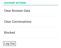 Snapchat Log Out button