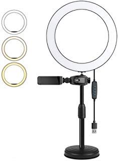 MSKE 6.3 inch ring light with stand and three light modes 