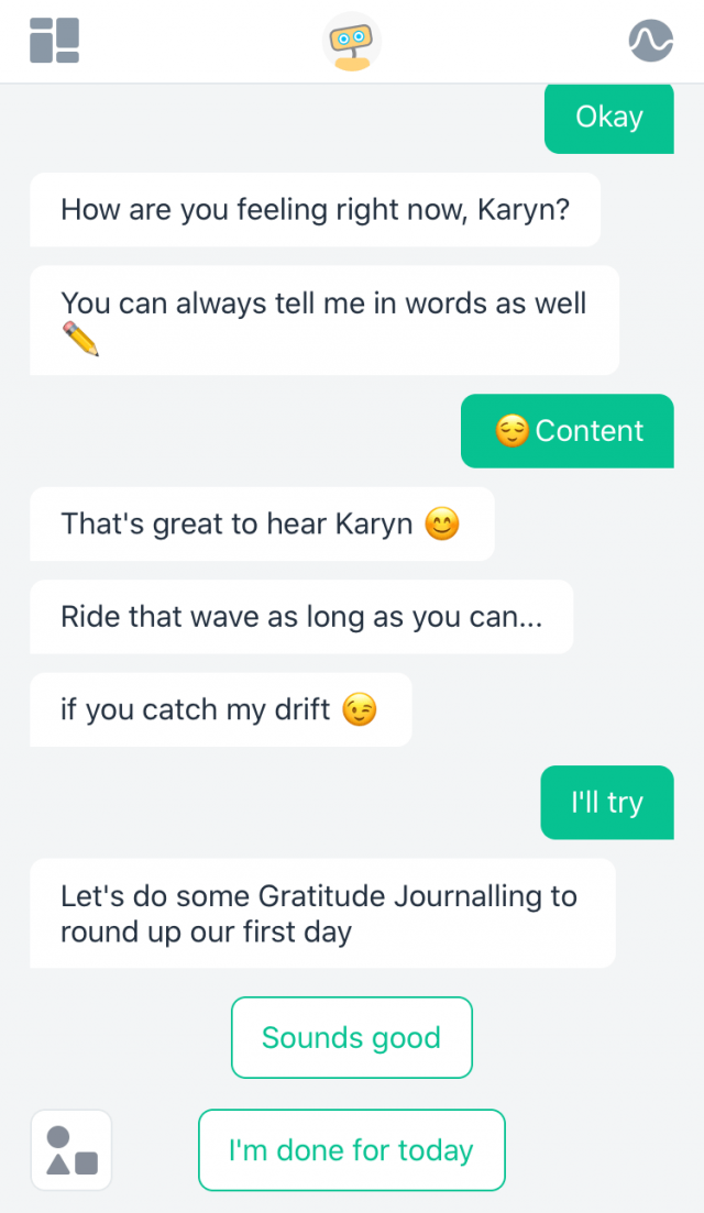 Woebot AI chat