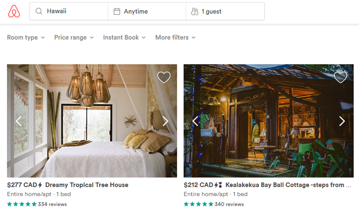 Searching for accommodations on Airbnb as a guest