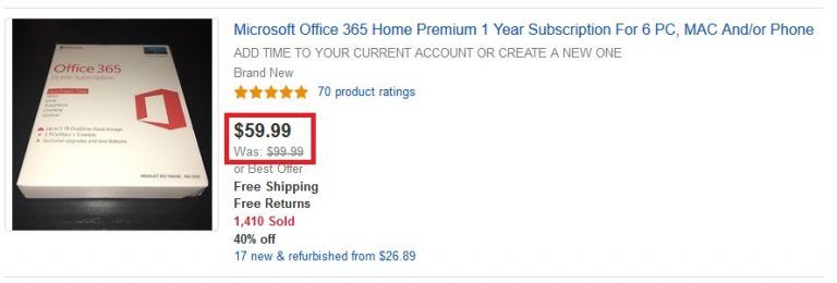 An item whose price has been reduced
