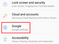 Google Android settings
