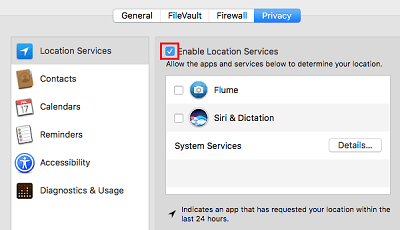 Enable location services