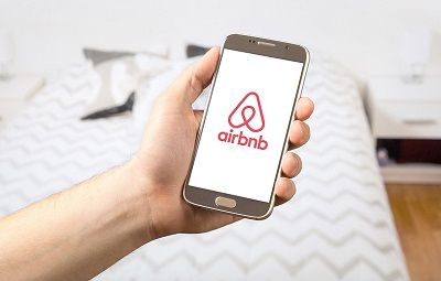 Airbnb app on a smartphone
