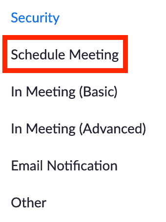 Schedule Meeting anchor link