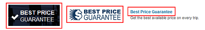 Expedia Best Price Guarantee Buttons