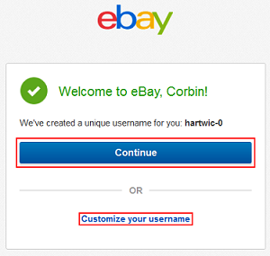 Customize eBay username