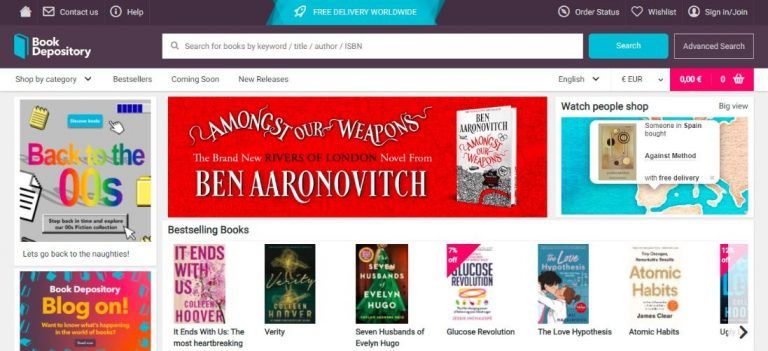 Book Depository homepage