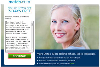 More information about Match.com trial
