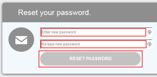 Enter new password form