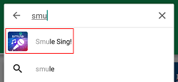 Smule Sing app in Android Store