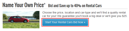 Priceline bidding option button