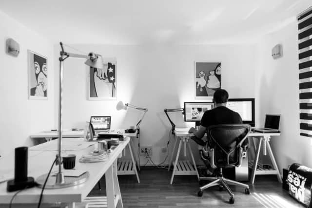 Person working with computer code