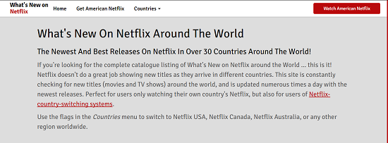 WhatsNewOnNetflix home page