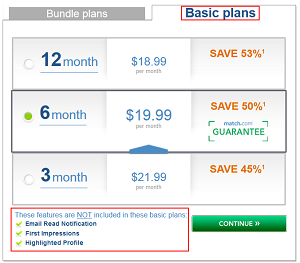 Match.com basic plans