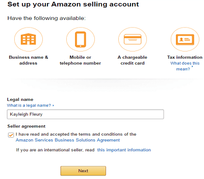 Setting up a Seller Account on Amazon