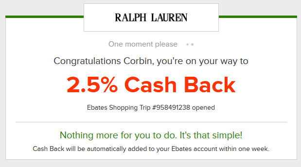 Starting your shopping through Ebates