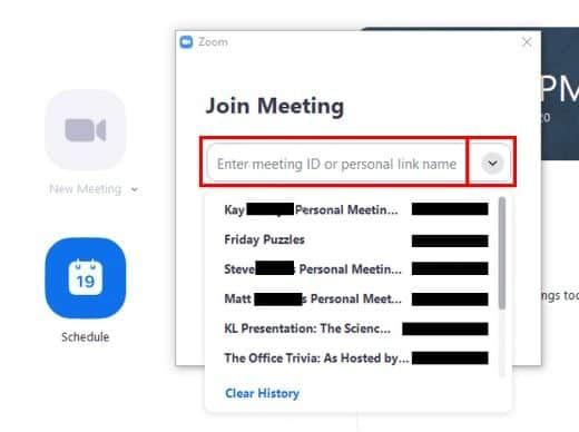 Join Meeting screen with options