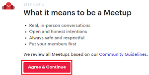 Click Agree & Continue to confirm the details of your group