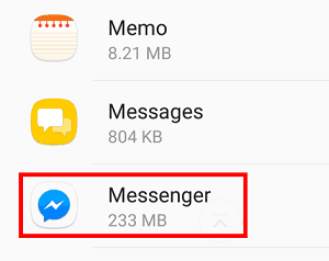 Messenger app icon on Android