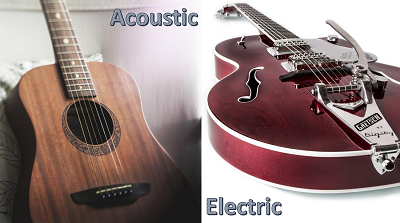 Acoustic and electric guitars