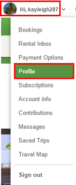 Click the menu and click Profile to access your profile settings