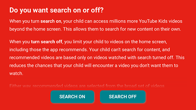 Turn search on or off