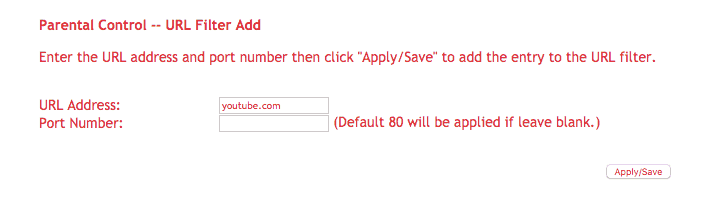 Adding YouTube to your router's filtering list