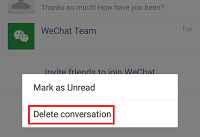 Delete WeChat conversation