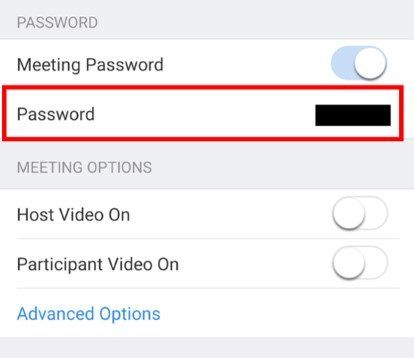 Android app steps to set meeting password