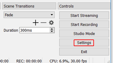 Access OBS settings