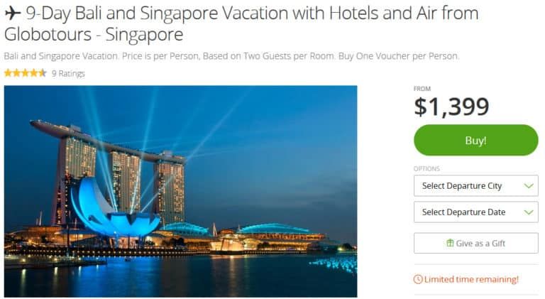 A Groupon voucher for a travel getaway