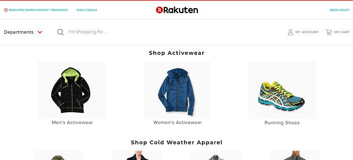 Rakuten website