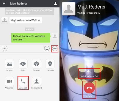 WeChat video call