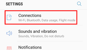 Android Connections settings