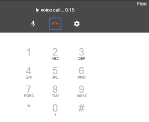 Google Hangouts video call screen