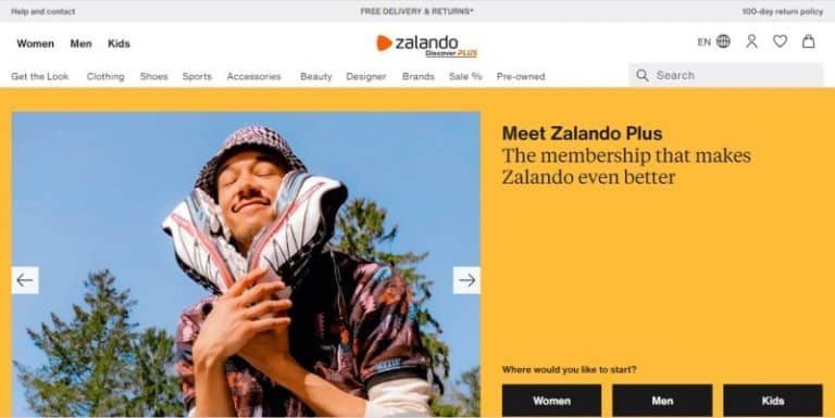 Zalando Germany homepage