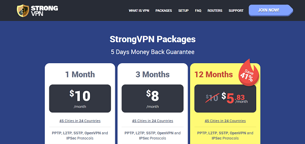 StrongVPN service